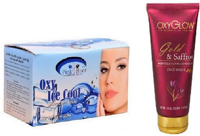

Pink Root OXY ICE BLEACH 250G WITH OXYGLOW GOLD & SAFFRON FACE WASH(Set of 2)