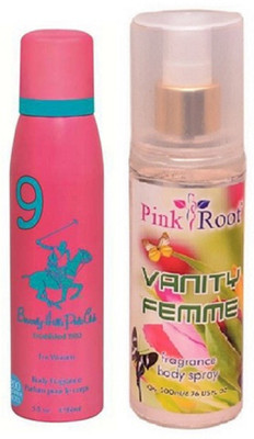 

Pink Root VANITY FEMME MIST 200ML WITH BHPC POLO PINK DEO 175ML(Set of 2)