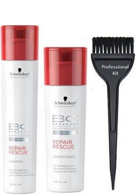 

professional kit Of Hair Brush with Schwarzkopf Repair Rescue Shampoo 250 ml & Conditioner 200 ml (Set of 3)(Set of 3)