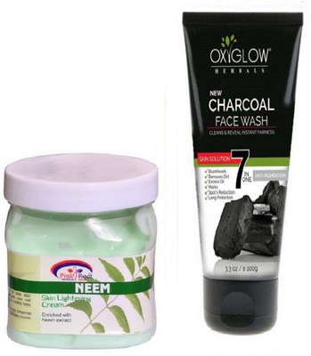 

Pink Root NEEM CREAM 500ML WITH OXYGLOW CHARCOAL FACE WASH(Set of 2)