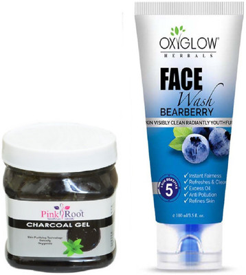 

Pink Root CHARCOAL GEL 500ML WITH OXYGLOW BEARBERRY FACE WASH(Set of 2)