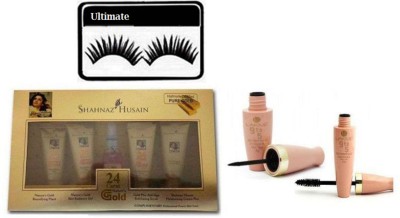 

Ultimate Eyelashes With Facial Kit & Liquid Eyeliner With Mascara(Set of 4)