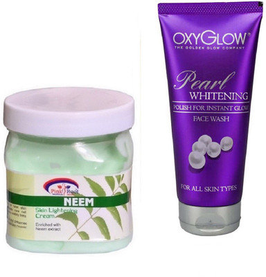 

Pink Root NEEM CREAM 500ML WITH OXYGLOW PEARL WHITENING FACE WASH(Set of 2)