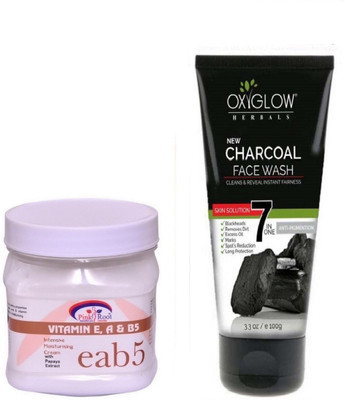 

Pink Root VITAMIN EAB5 CREAM 500ML WITH OXYGLOW CHARCOAL FACE WASH(Set of 2)