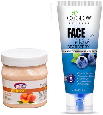 

Pink Root APRICOT SCRUB 500ML WITH OXYGLOW BEARBERRY FACE WASH(Set of 2)