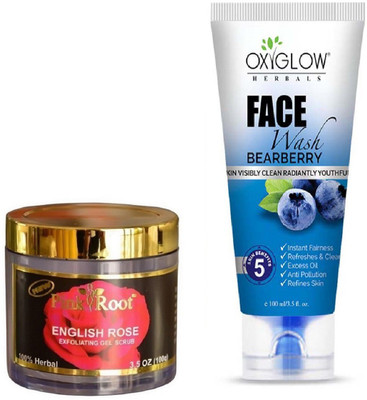 

Pink Root ENGLISH ROSE 100GM WITH OXYGLOW BEARBERRY FACE WASH(Set of 2)