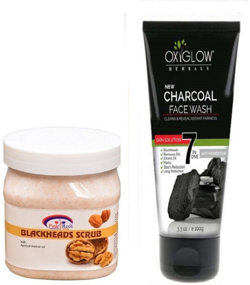 

Pink Root BLEACKHEADS SCRUB 500ML WITH OXYGLOW CHARCOAL FACE WASH(Set of 2)