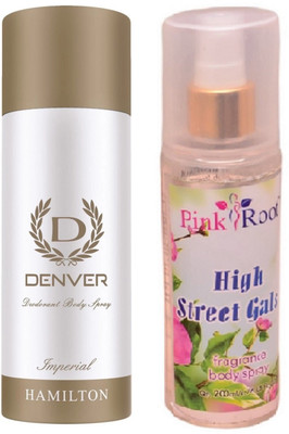 

Pink Root HIGH STREET GALS MIST 200ML WITH DENVER IMPERIAL DEO(Set of 2)