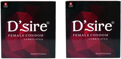 

Cupid D'Sire Women/Female Initiated Contraception Lubricated Protection With Pleasure 2X2=4 Pcs. Female Condom(Set of 2, 4S)