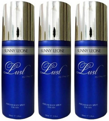 

Sunny Leone Three Lust Black Perfume Body Spray for Women Perfume Body Spray - For Women(450 ml, Pack of 3)