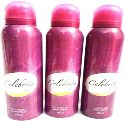 

Celebrity BODY SPRAY Deodorant Spray - For Women(450 ml, Pack of 3)