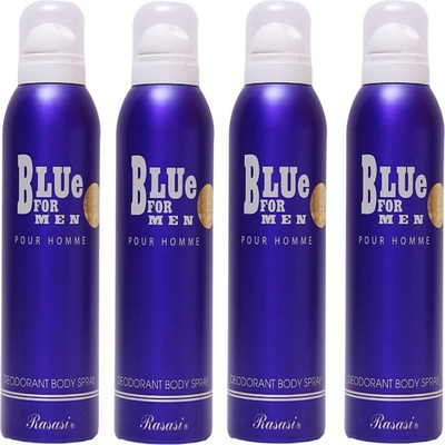 

Rasasi BLUE FOR MEN Deodorant Spray - For Men(800 ml, Pack of 4)