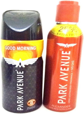 

Park Avenue GOOD MORNING AND ALEXANDER Deodorant Spray - For Men(280 ml, Pack of 2)