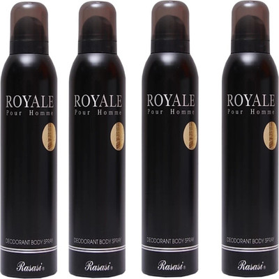 

Rasasi ROYALE Deodorant Spray - For Men(800 ml, Pack of 4)
