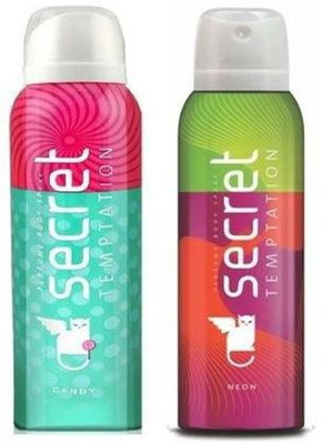 

Secret Temptation Candy and Neon Deodorant Spray - For Women(300 ml, Pack of 2)