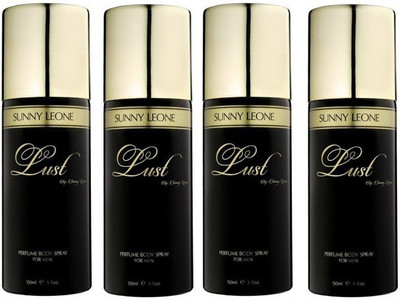 

Sunny Leone Four Lust Black Perfume Body Spray Combo for Men Perfume Body Spray - For Men(600 ml, Pack of 4)