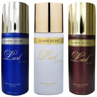 

Sunny Leone LUST Perfume Body Spray - For Men(450 ml, Pack of 3)