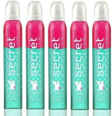 

Secret Temptation Candy Deodorant Spray - For Women(750 ml, Pack of 5)