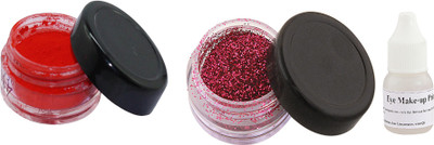 

Ear Lobe & Accessories Eye Shadow Red Rich Rose-61 +Shimmer Star Dust Red Star-1 With Glue 10 g(Red)