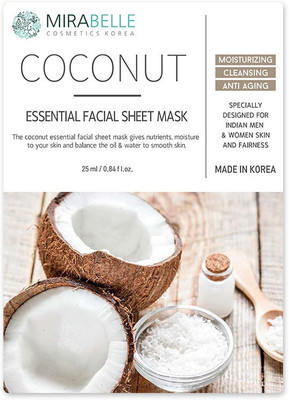 MIRABELLE KOREA COCONUT ESSENTIAL FACIAL SHEET MASK (A PACK OF 5)(250 g)