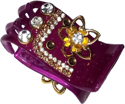

Shrungarika Fashionable Hair Claw, Bun, Bun Clip, Banana Clip, Hair Pin, Back Pin(Purple, Gold)