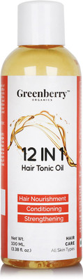 

Greenberry Organics 12 IN 1 HAIR TONIC OIL for Hair Nourishment, Conditioning & Strengthening | Paraben & Mineral Oil Free Hair Oil(100 ml)