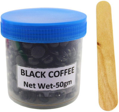 

Ear Lobe & Accessories Black Coffee Flavor Depilatory Wax Pearl Hair Removal Hot Wax Beans, 50 grams With One Wodden Spatula Wax(50 g)