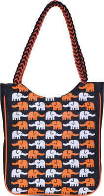 

Jute Cottage Hand-held Bag(Black)