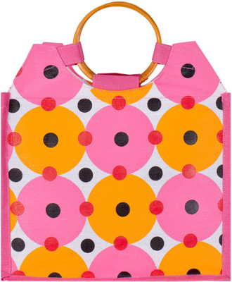 

Jute Cottage Hand-held Bag(Pink)