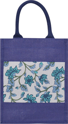 

Jute Cottage Hand-held Bag(Blue)