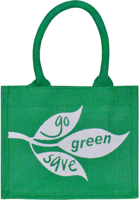 

Jute Cottage Hand-held Bag(Green)