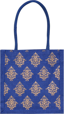 

Jute Cottage Hand-held Bag(Blue)