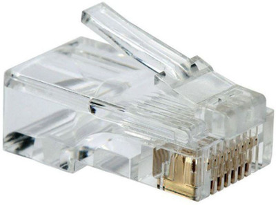 

JX2 Pack of 100 PCS RJ45 Connectors Modular 8 Pin Network Cable Plugs RJ-45 Adapter Crimps for Cat5 Cat5e Cat6e Rj 45 Ethernet Cable Plugs Heads USB Adapter (Transparent) Lan Adapter(100 Mbps)