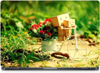 Ganesh Arts Danboard Flower Cart Sparkle Laptop Skin with Screen Protector & KeyGuard Skin HD High Quality Eco vinyl Laptop Decal 15.6