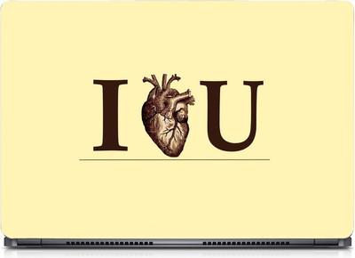 Ganesh Arts I Love You Human Heart Sparkle Laptop Skin with Screen Protector & KeyGuard Skin HD High Quality Eco vinyl Laptop Decal 15.6