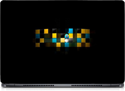 Ganesh Arts Digital Blue Yellow Box Sparkle Laptop Skin with Screen Protector & KeyGuard Skin HD High Quality Eco vinyl Laptop Decal 15.6