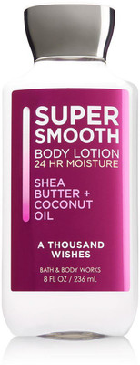 

Bath & Body Works Super Smooth Body Lotion, Shea Butter+Coconut Oil, A Thousand Wishes(236 ml)