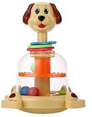 

Miss & Chief Amazing Push N Spin Dog Animal Spinner Toy for Toddlers with Geometric Shapes and Colorful Balls(Multicolor)