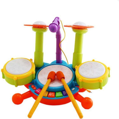 

Effe Shoppe Toddler Drum Toys Set For Kids With Microphone, Lights And Music(Multicolor)
