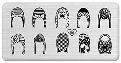 

SYGA 1 Piece Heart_style Nail Plates Nail Art Image Stamping Plates Nail Sticker(Silver)