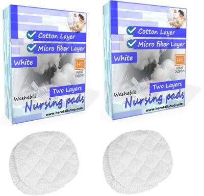 

HE Retail Supplies 2 pair reusable baby milk feed bra pads Nursing Breast Pad (Pack of 4) Nursing Breast Pad(Pack of 4)