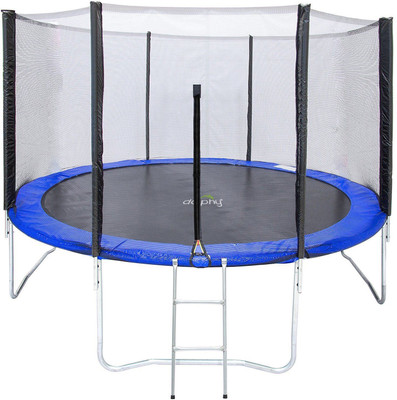 

Dolphy 8 Feet Jumping Trampoline with Enclosure(Blue, Black), Black;blue