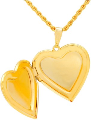 memoir Heart Shaped Forever Yours Photo Insertable Locket Gold-plated Alloy Pendant