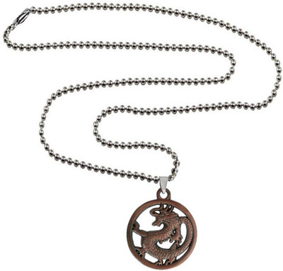 Rich & Famous Dragon Design Round Pendant Metal Pendant