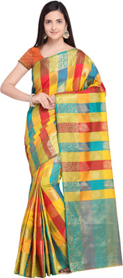 Ratnavati Printed Bhagalpuri Silk Blend Saree(Multicolor)
