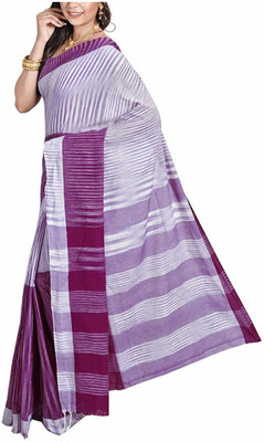 BRISHTI CREATIONS Woven Ikkat Cotton Blend Saree(Purple)