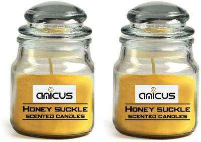 

Amicus Honey Suckle Scented Jar Candle 2 Pieces Set Each 84 Grams(84 g)