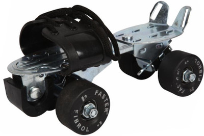

Jonex Fibrol Adjustable Faster Roller Skates Quad Roller Skates - Size Free UK(Black)