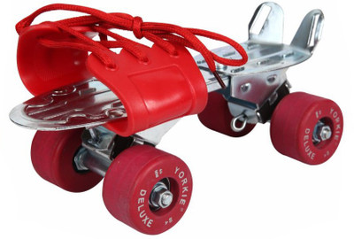 

Jonex Deluxe Adjustable Yorkie Roller Skates Quad Roller Skates - Size Free UK(Red)