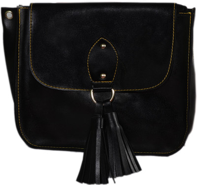 

DIVYANSH COLLECTION Girls Casual Black PU Sling Bag